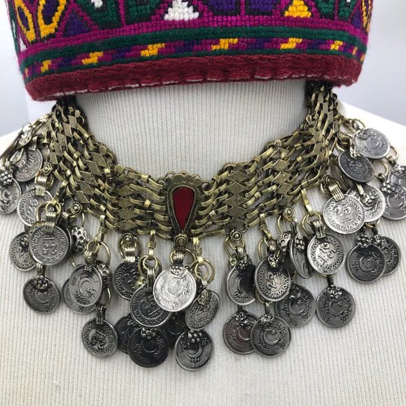 Wholesale Coins Necklaces, Afghan Vintage Coins Chokers Necklaces, Vintage Bulk - Picture 9 of 15